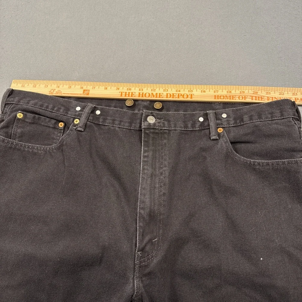 Levi Strauss 550 Relaxed Fit Black Denim Jeans Mens 46 X 32 SUSPENDER logger